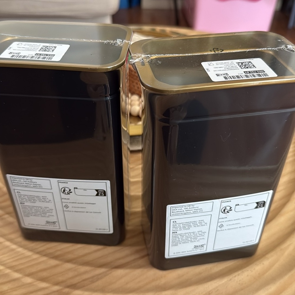IKEA Coffee/tea canister Black and gold / brass
